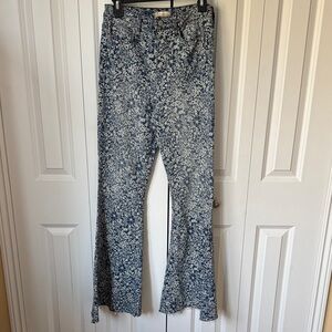 Altar'd State Blue and White Flare Jeans
